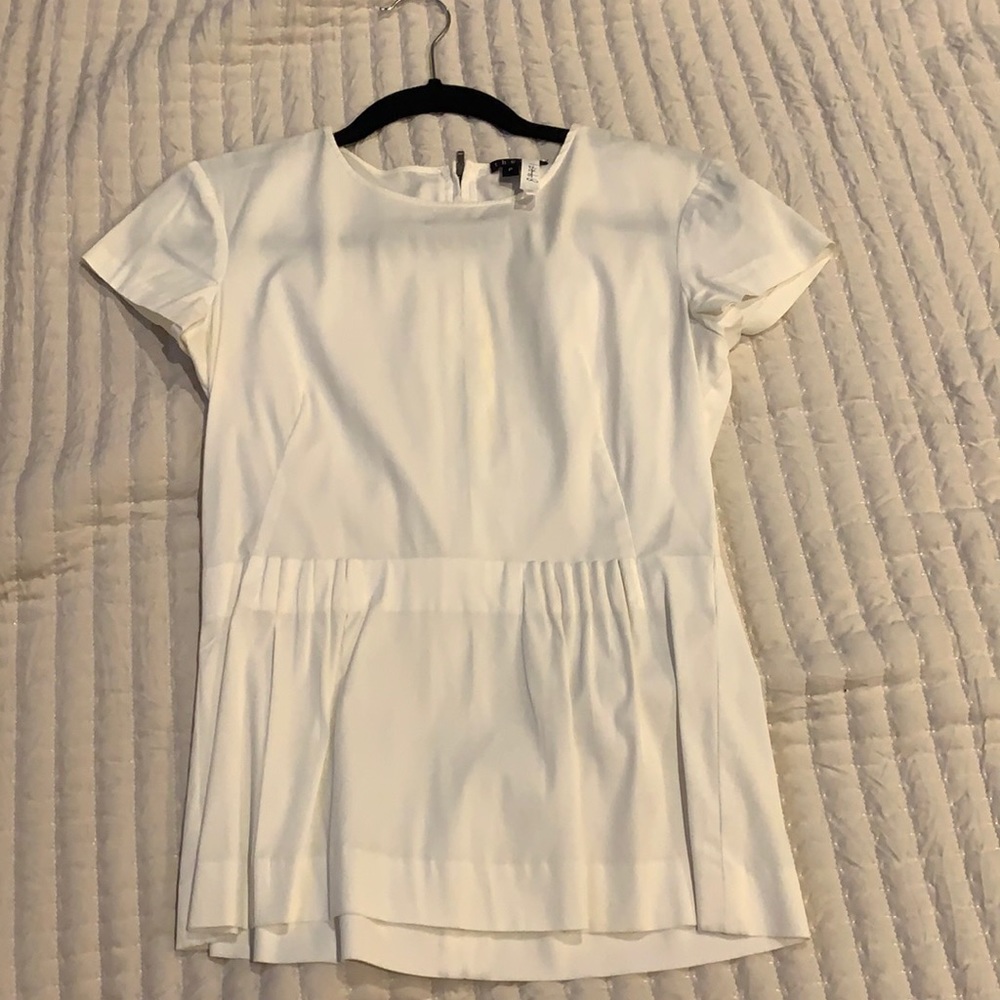 Theory White Peplum Top